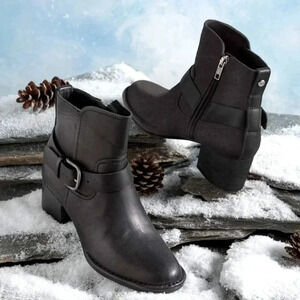 UGG Biker Moto Ankle Boots Black Leather Bikercore Combat Festival